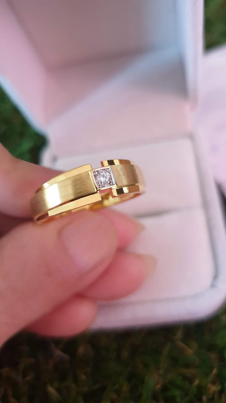 Solitaire Wedding Ring,9k Solid Gold Ring